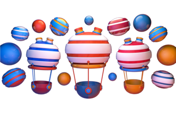 包图网_777973C4D创意原创卡通热气球元素装饰气球元素